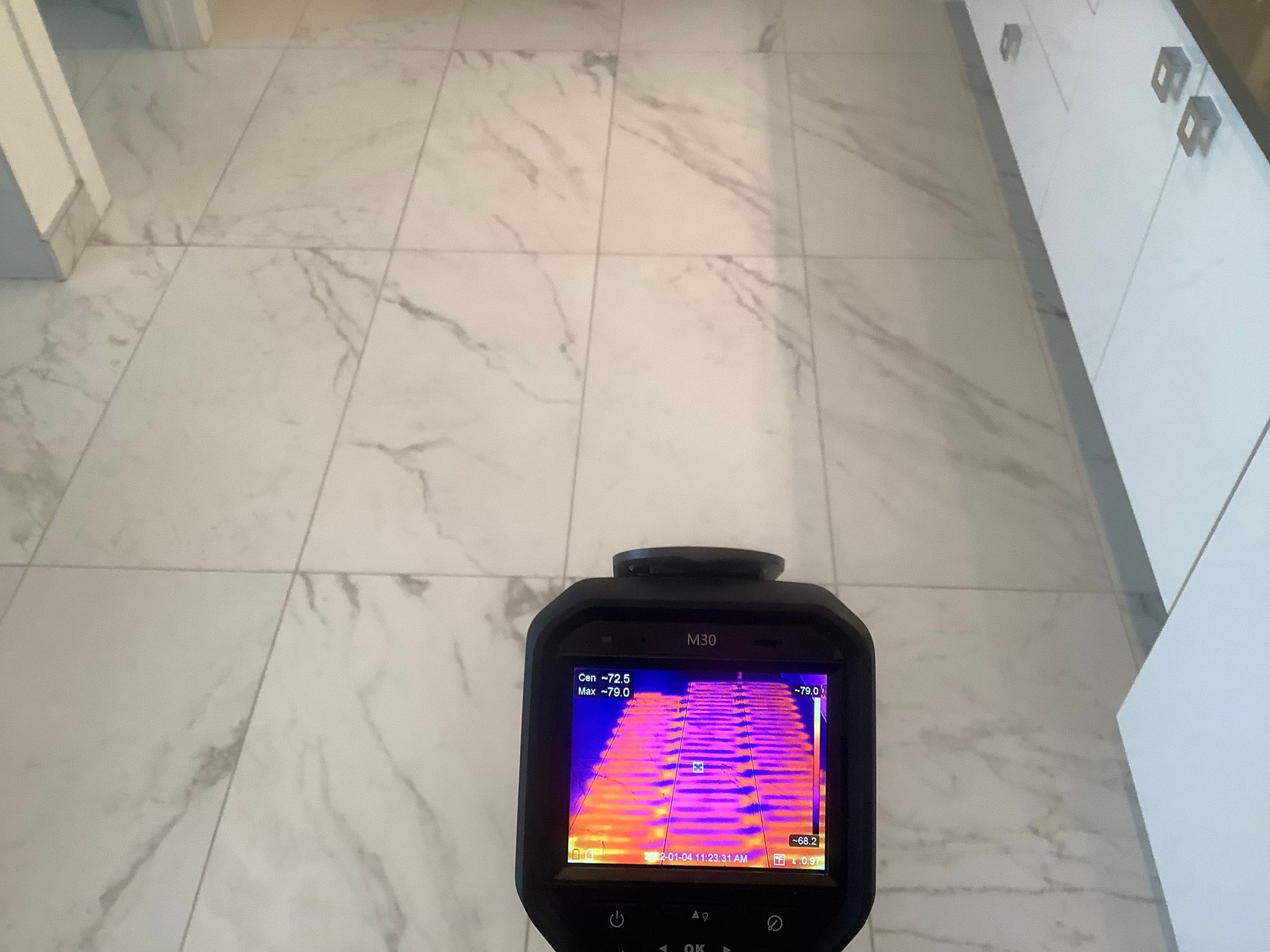 IR inspeciton of radiant floor heating